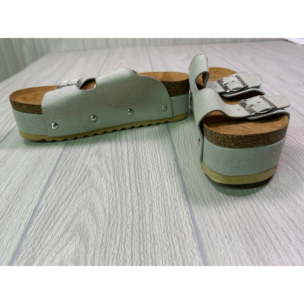 Dirty Laundry Gray Platform Buckle Slide Sandals Studded PLFT-046 Womens 8.5/39 - Picture 5 of 8